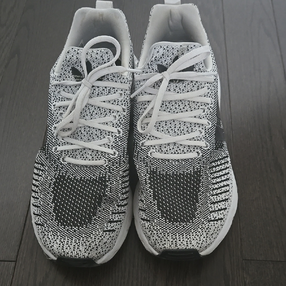 Black and White Knit Sneakers